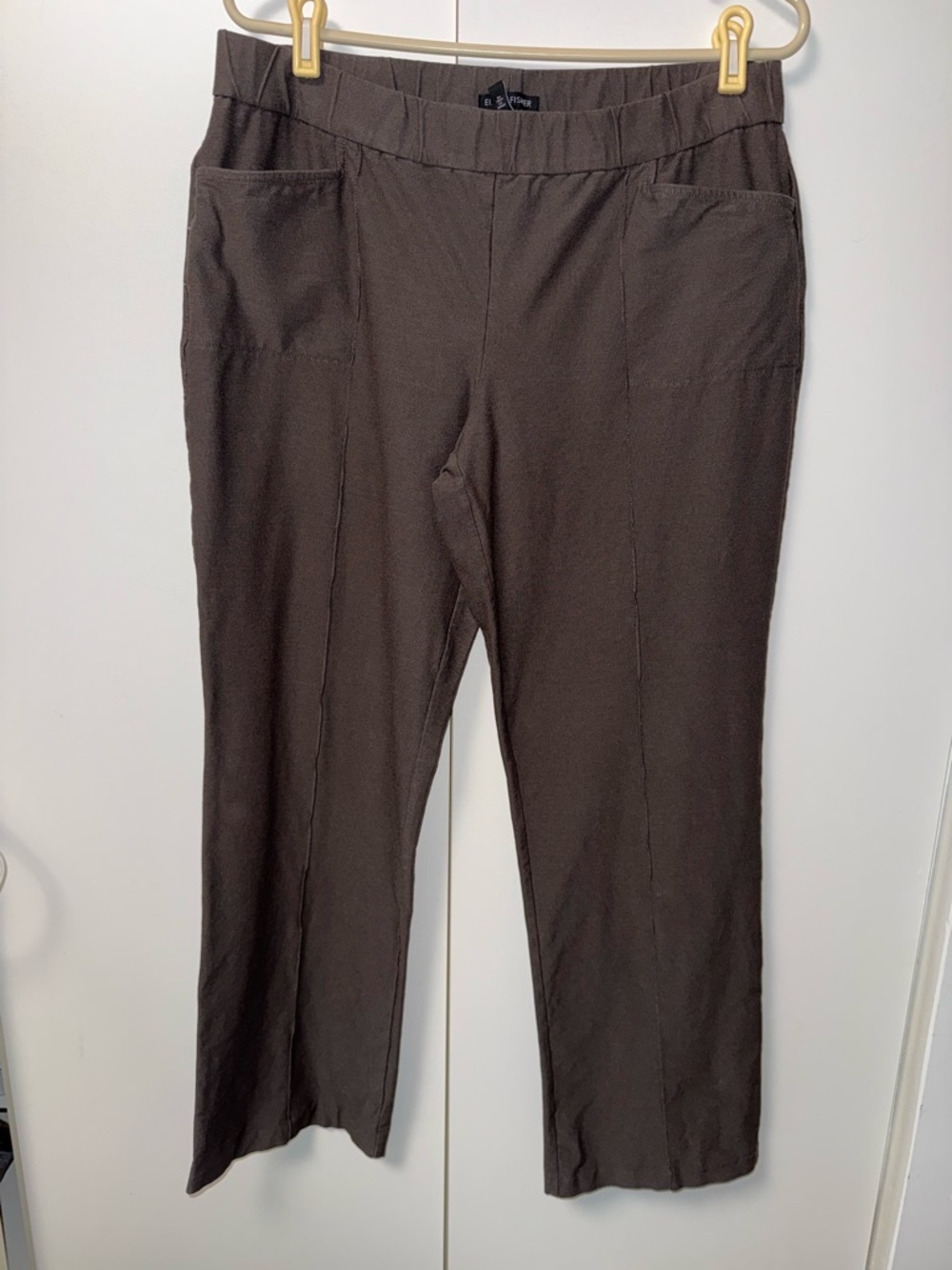 Eileen Fisher women’s brown viscose blend Pants L straight leg minimalist